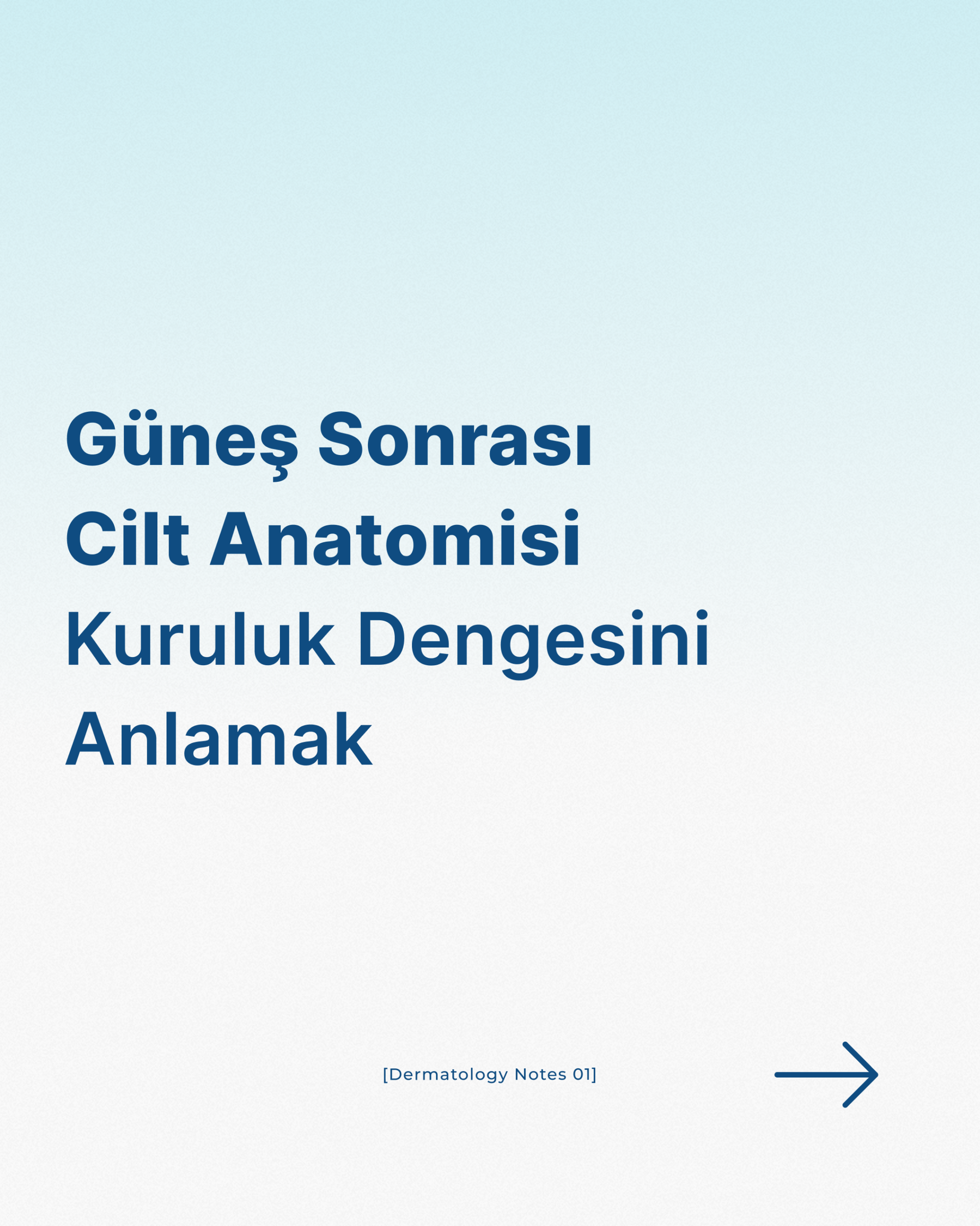 Cilt bakım konulu carousel serisi için bilgilendirici kapak görseli minimal dermokozmetik tasarım