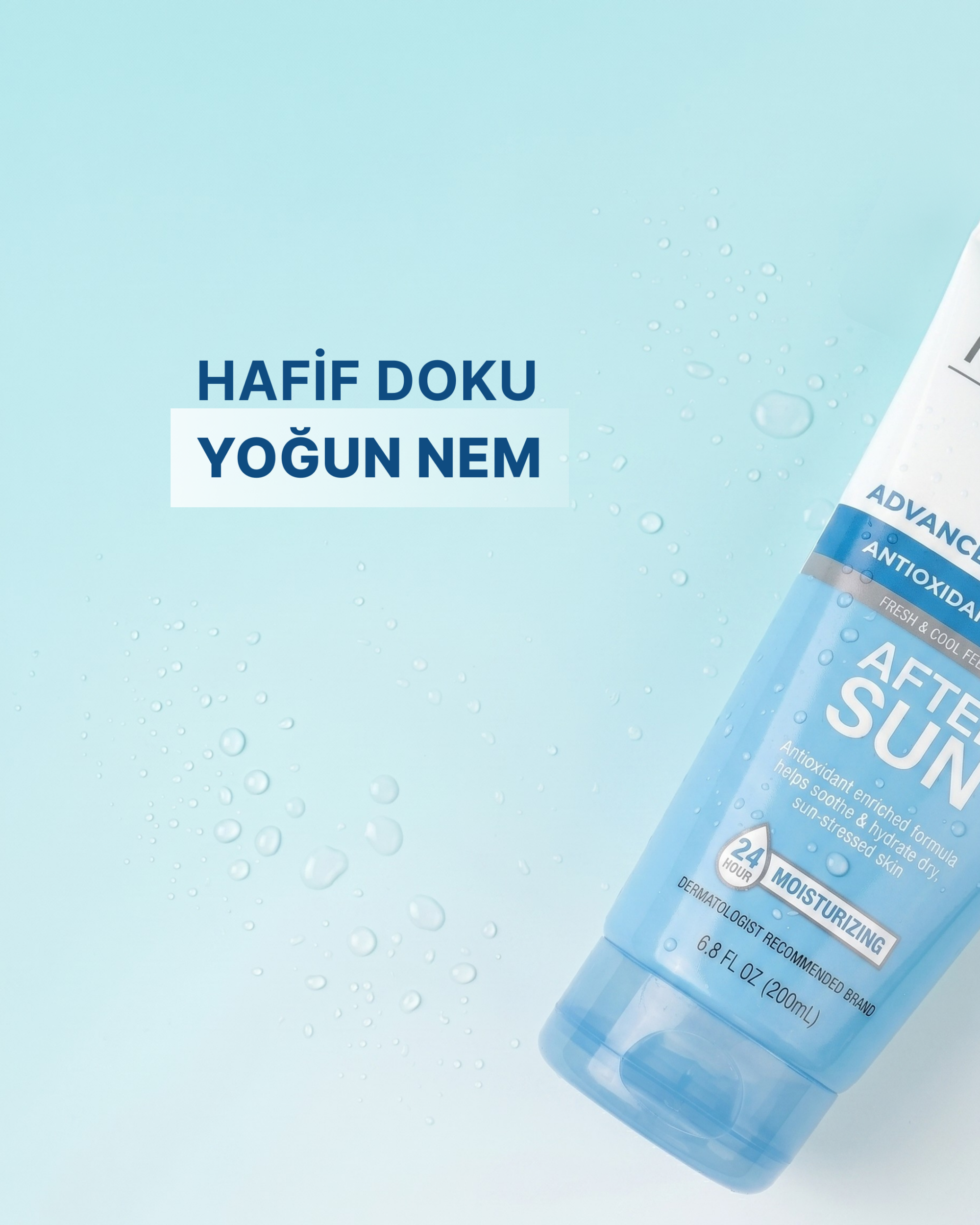 Premium dermokozmetik nemlendirici krem tüp ürün sunum görseli