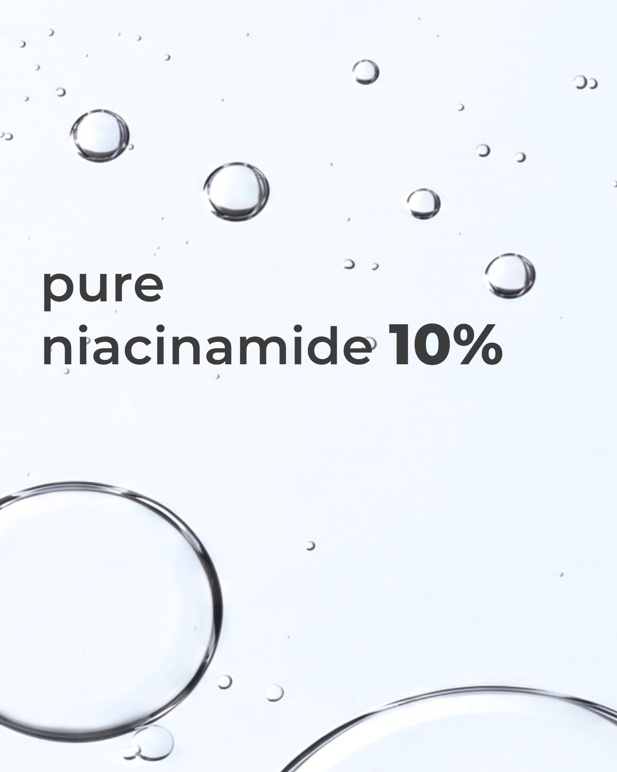 Premium dermokozmetik görsel dilde niacinamide bileşen sunumu